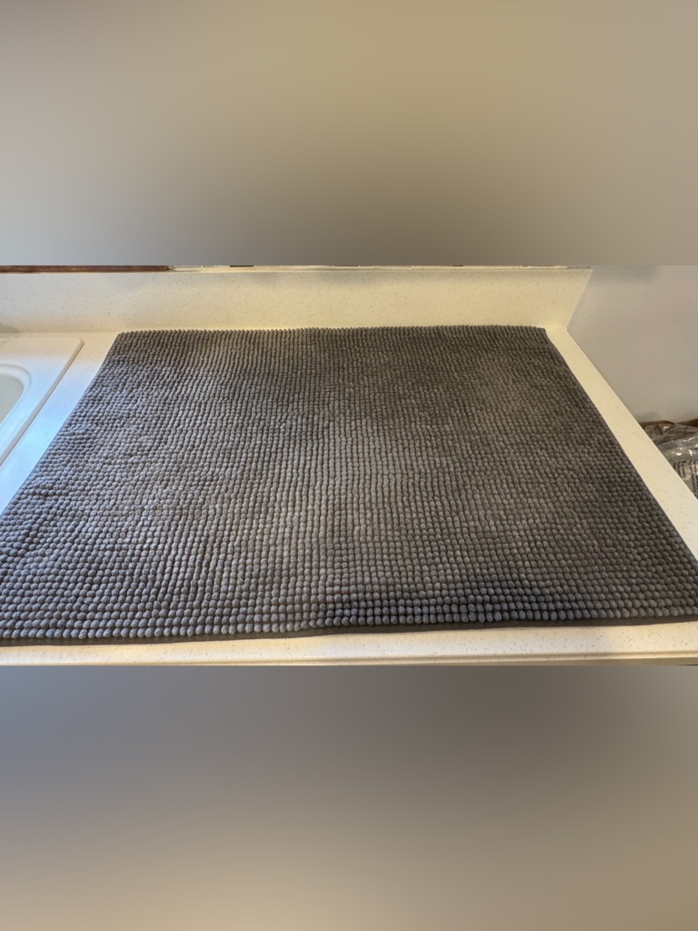 IKEA- Plush Textured Gray Bath Mat